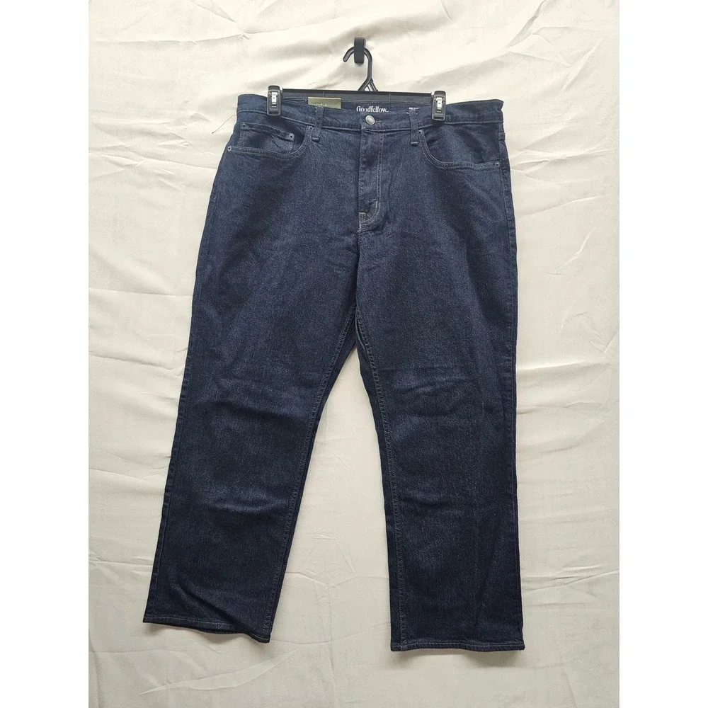 Goodfellow & Co Mens Relaxed‎ Fit Total Flex Jeans Dark Wash Indigo 40x30